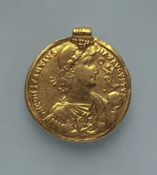 Medallion (obverse) of Constantius II, minted at Antioch, Syria